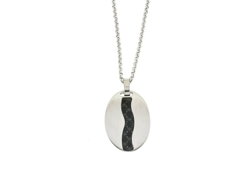 Edelstaal hanger met carbon en ketting MARC