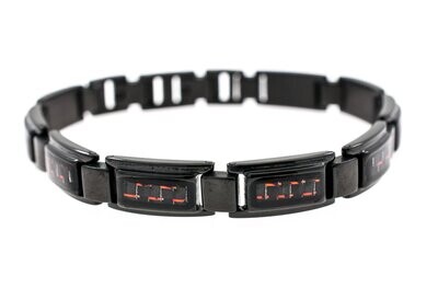 Edelstaal zwarte armband met carbon BRIAN
