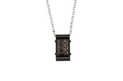 Edelstaal zwarte hanger met carbon en met ketting FABIAN