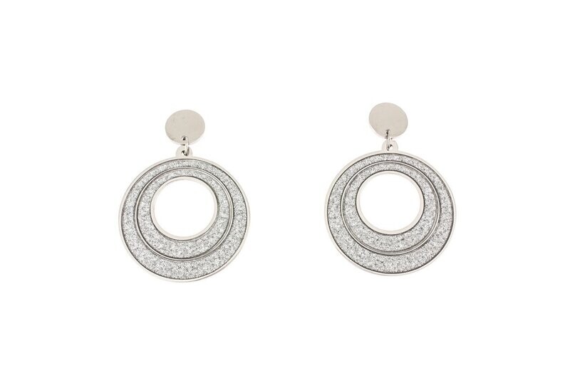 Edelstaal oorbellen met glitter JANE