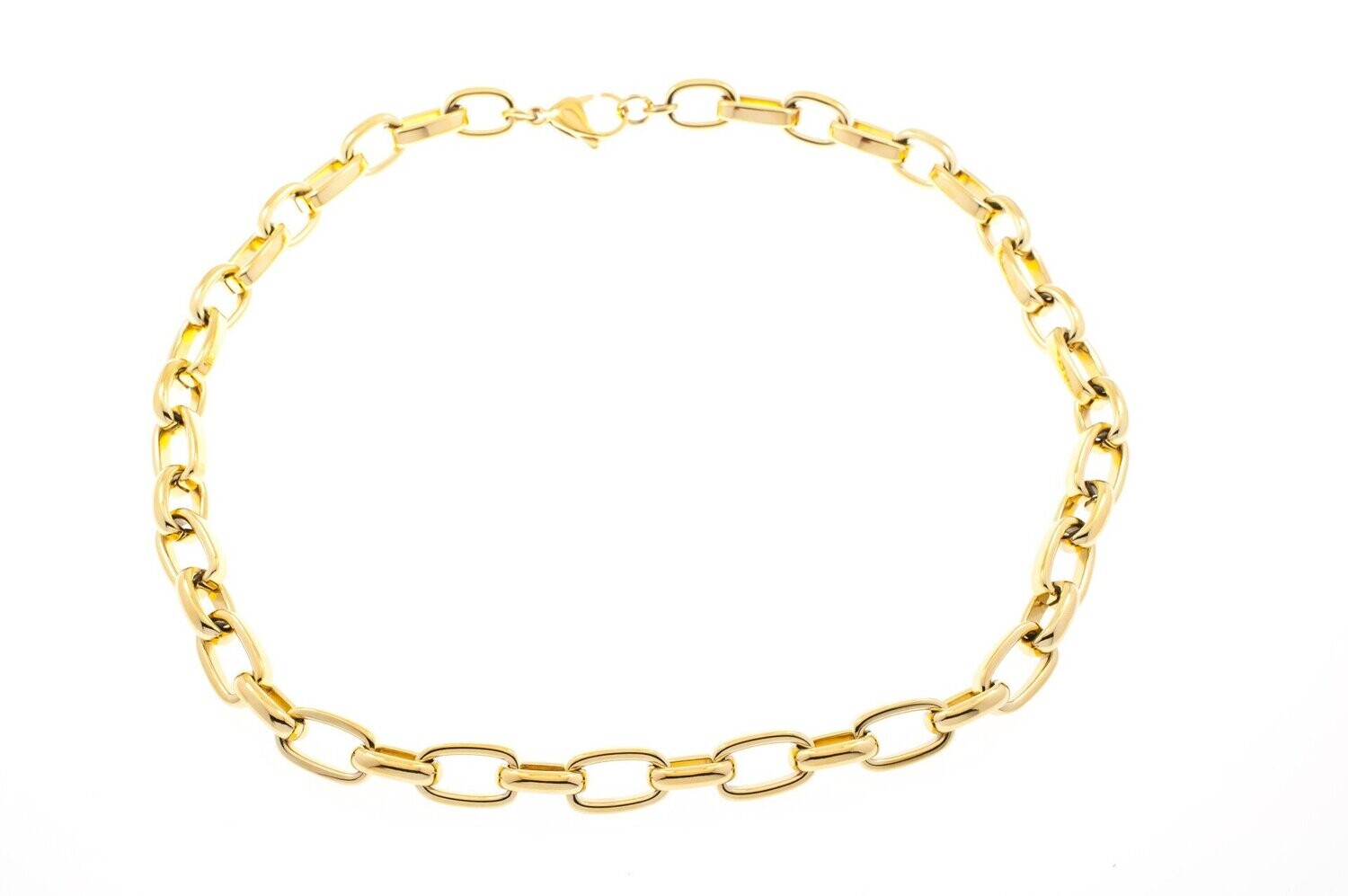Edelstaal collier verguld met geel goud KIRSTEN