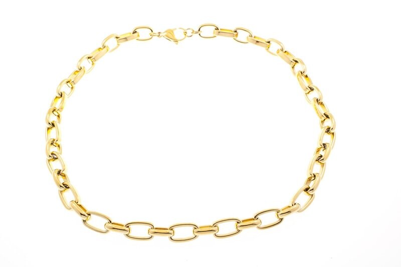 Edelstaal collier verguld met geel goud KIRSTEN