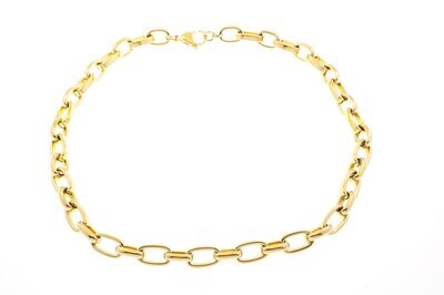 Edelstaal collier verguld met geel goud KIRSTEN