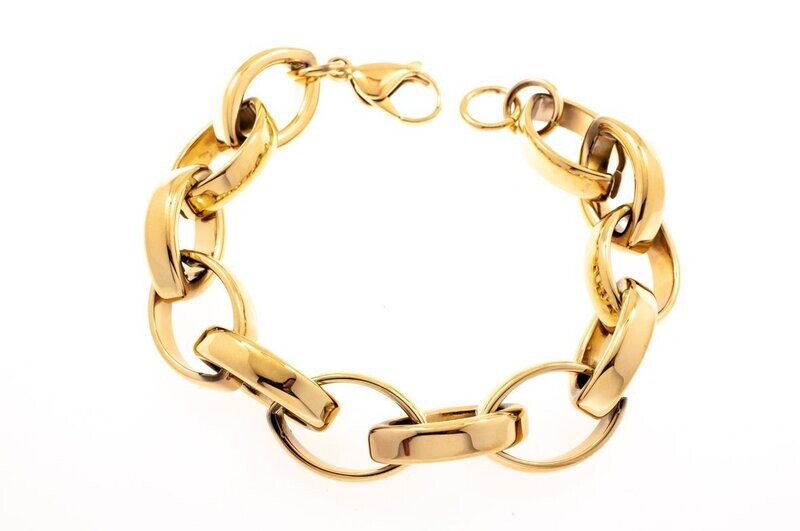 Edelstaal armband verguld met geel goud MATHILDE