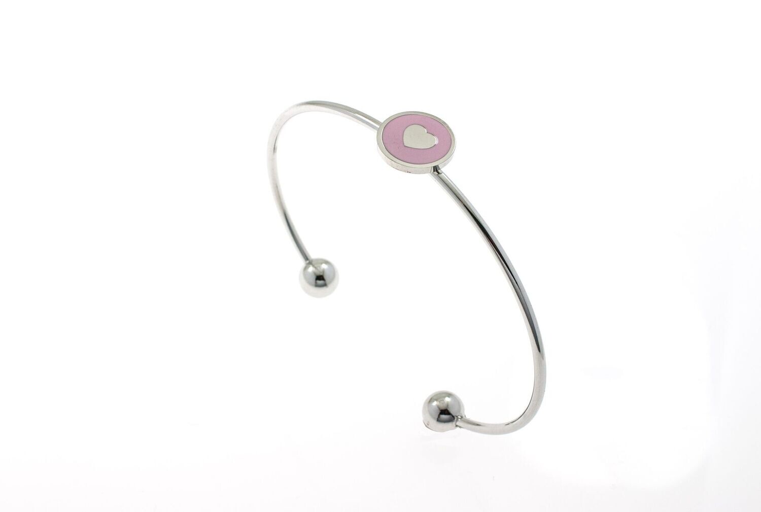 Edelstaal vaste  armband met hartje model KATIE