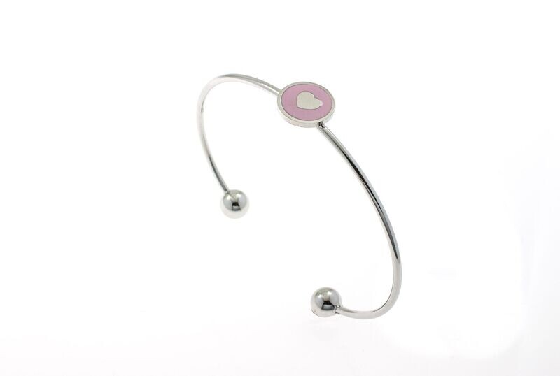 Edelstaal vaste armband met hartje model KATIE Edelstaal vaste armband met hartje model KATIE