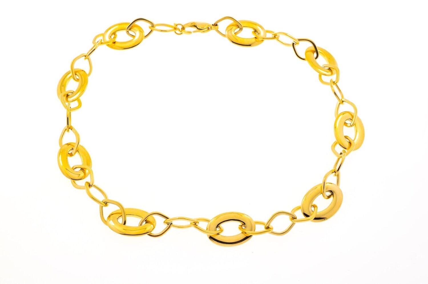 Edelstaal collier verguld met geel goud SYBIL