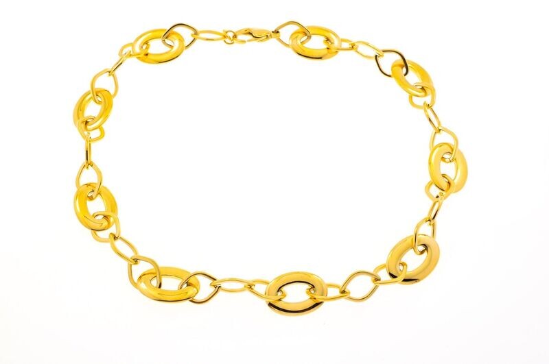 Edelstaal collier verguld met geel goud SYBIL Edelstaal collier verguld met geel goud SYBIL