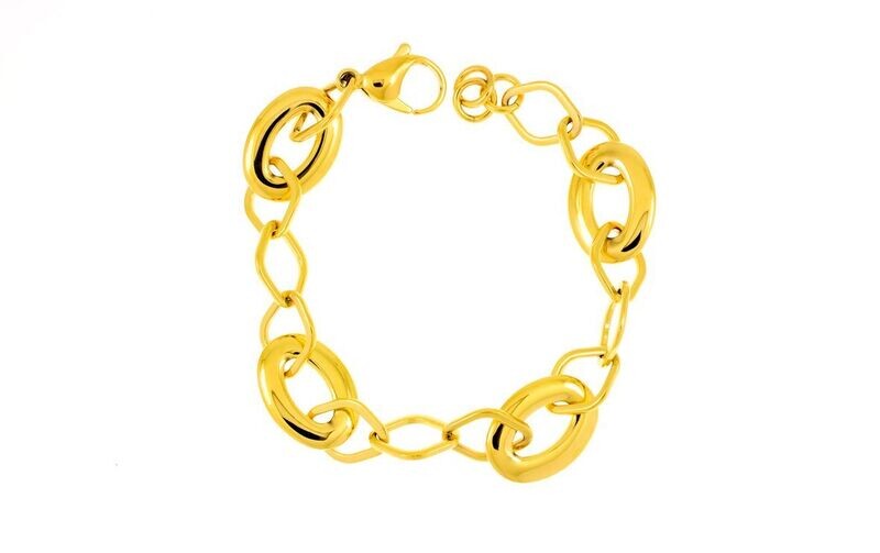 Edelstaal armband verguld met geel goud SYBIL Edelstaal armband verguld met geel goud SYBIL
