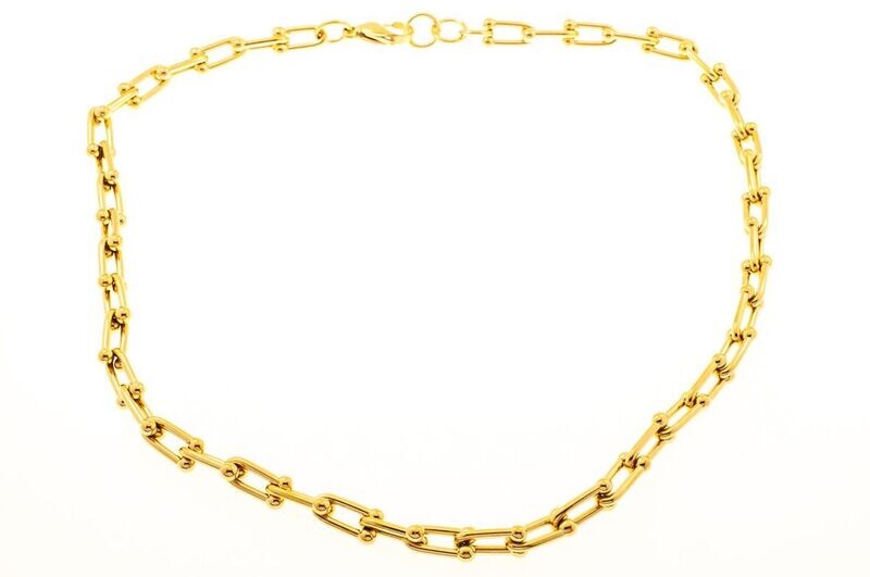 Edelstaal collier verguld met geel goud model ADELE Edelstaal collier verguld met geel goud model ADELE
