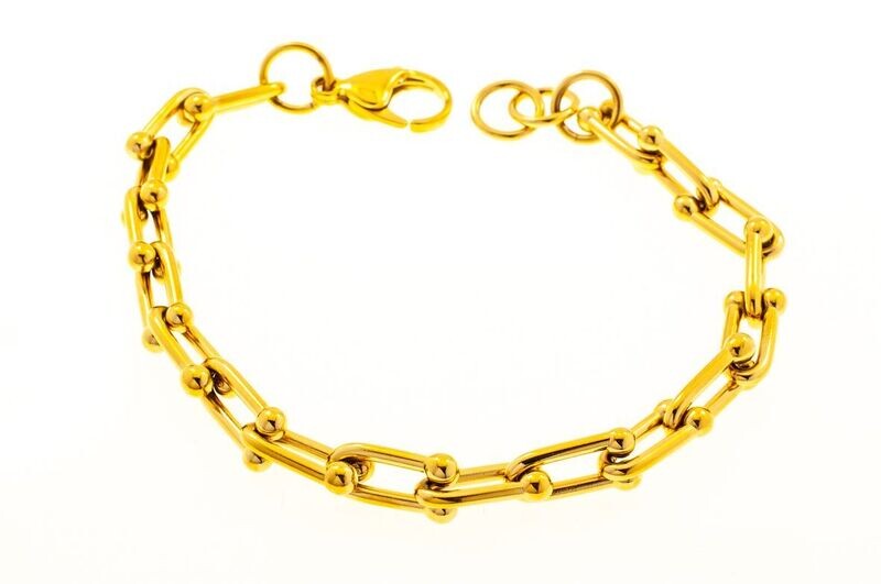 Edelstaal armband verguld met geel goud model ADELE Edelstaal armband verguld met geel goud model ADELE