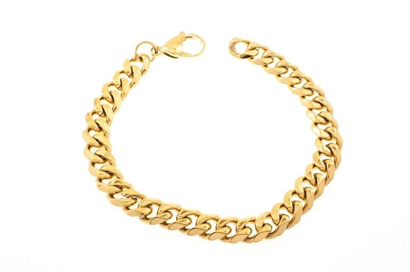 Edelstaal armband verguld met geel goud model DONNA Edelstaal armband verguld met geel goud model DONNA