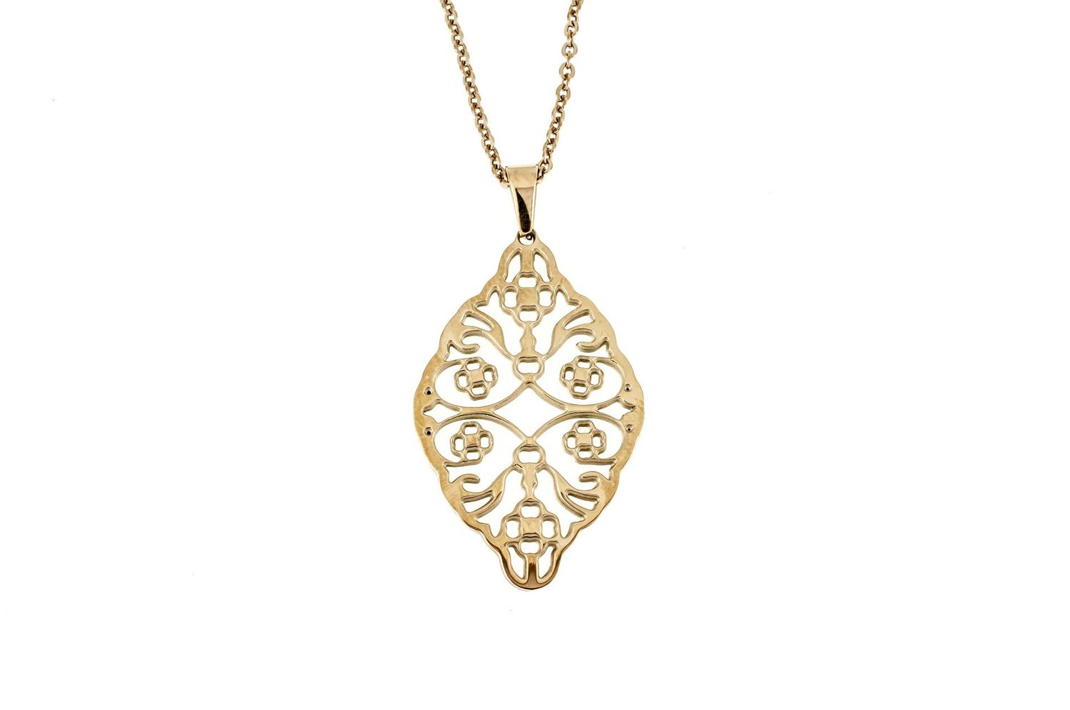 Edelstaal RVS hanger met ketting - met rosé goud verguld model ELLA