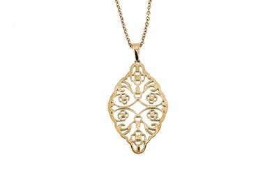 Edelstaal RVS hanger met ketting - met rosé goud verguld model ELLA