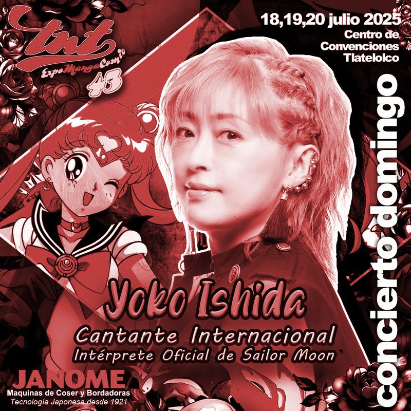 Yoko Ishida (SailorMoon Especial) concierto domingo 20 de julio 2025