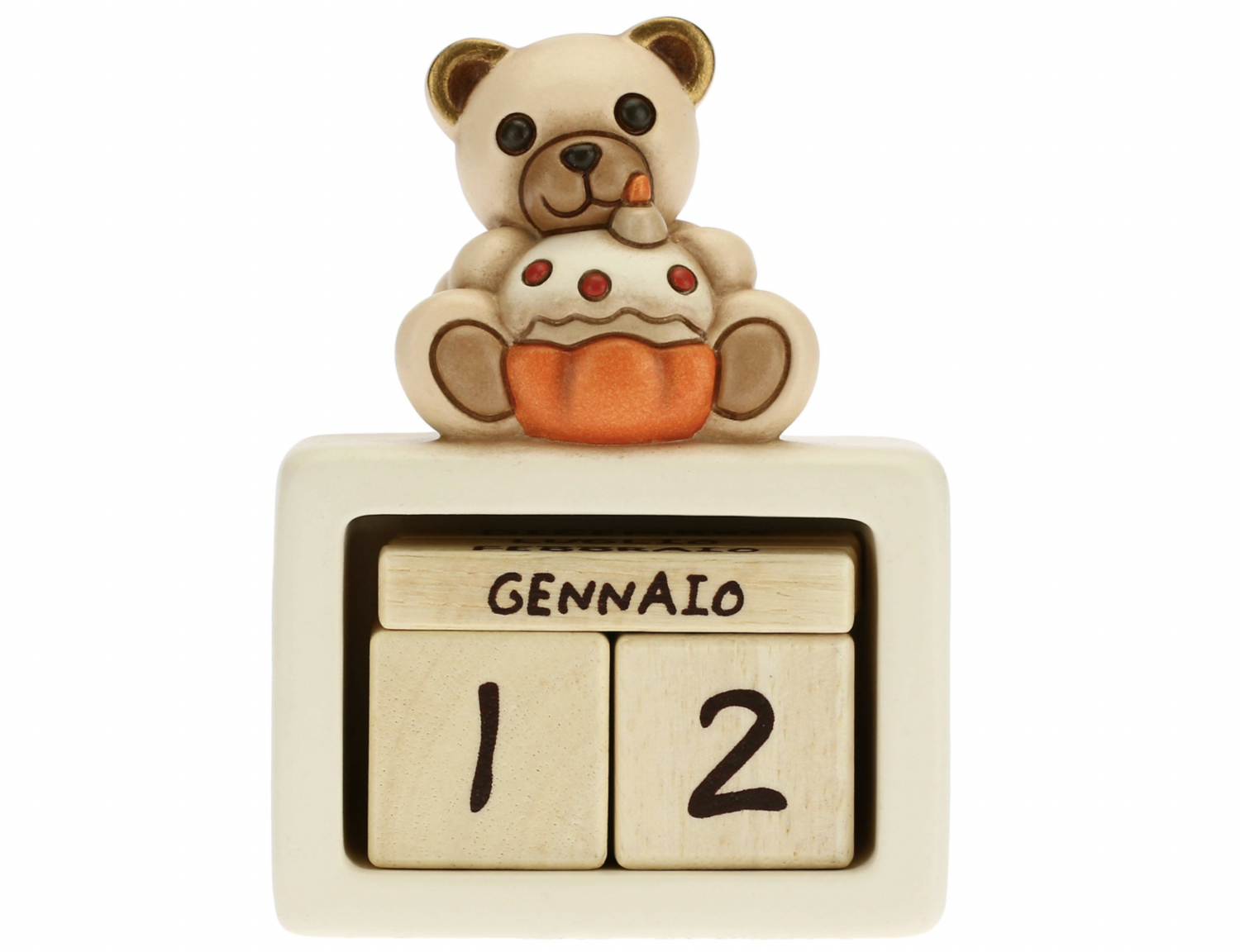 THUN Calendario perpetuo da Tavolo in Ceramica Nascita Bimbo 
