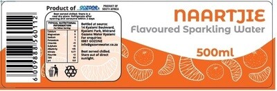 Label Gozone Carbonated Naartjie flavoured mineral water 500ml