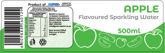 Label Gozone Carbonated Apple flavoured mineral water 500ml