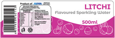 Label Gozone Carbonated Litchi Flavoured Mineral Water 500ml