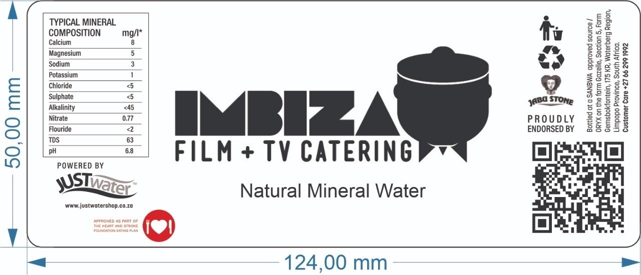 Label Imbiza Mineral Water 330ml