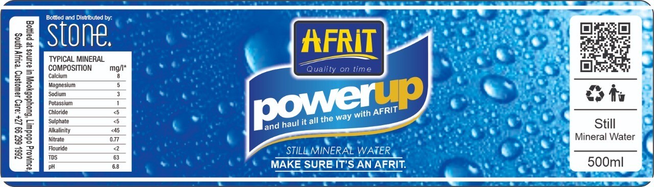 Label Afrit Still Mineral Water 500ml