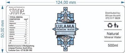 Label Lulama Still Mineral Water 500ml