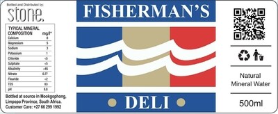 Label Fishermans Deli Still Mineral Water 500ml