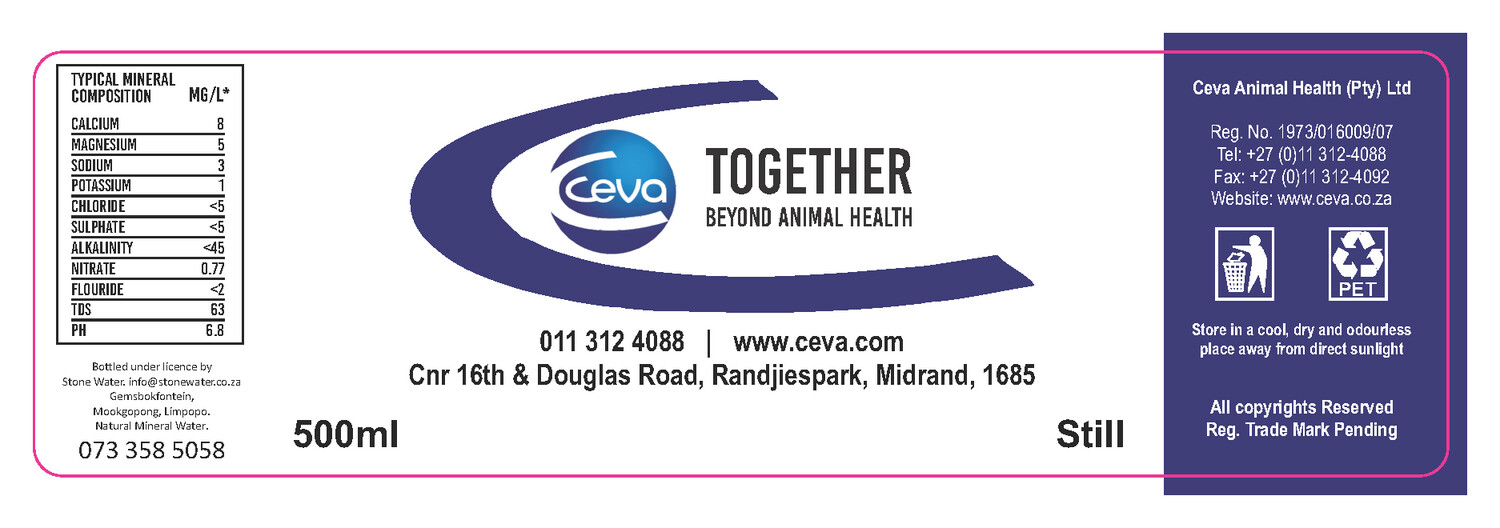 Label Ceva Animal Care Still Mineral Water500ml