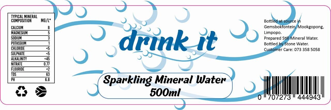 Label Drink-it Carbonated Mineral Water 500ml