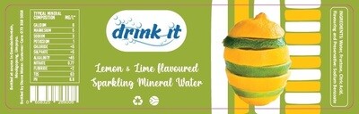 Label Drink-it Carbonated Lemon Lime flavoured mineral water 500ml