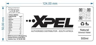 Label XPEL NATURAL Mineral Water 500ml