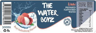 Label THE WATER BOYZ Carbonated Litchi flavoured mineral water 500ml