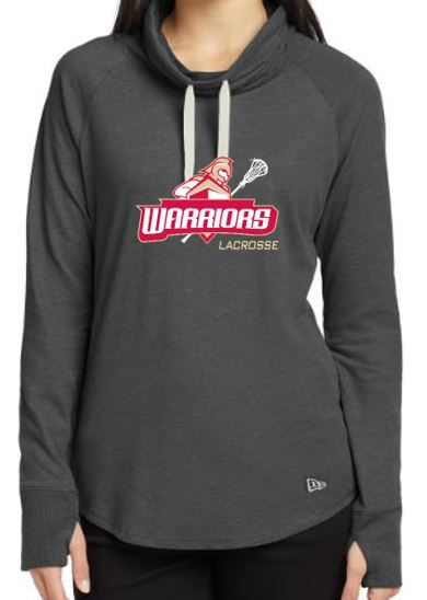 Cowl Neck Long Sleeve Tee Women - Heather Black