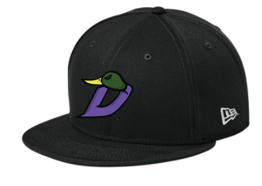 New Era Flat Bill Snapback Hat - Black