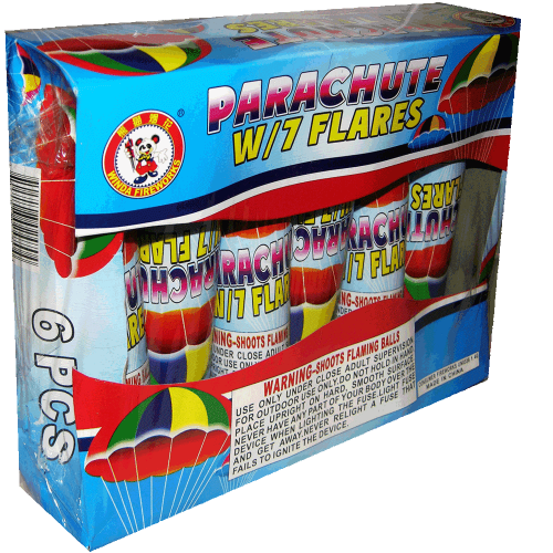 Parachute with color changing flare