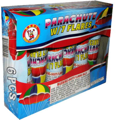 Parachute with color changing flare