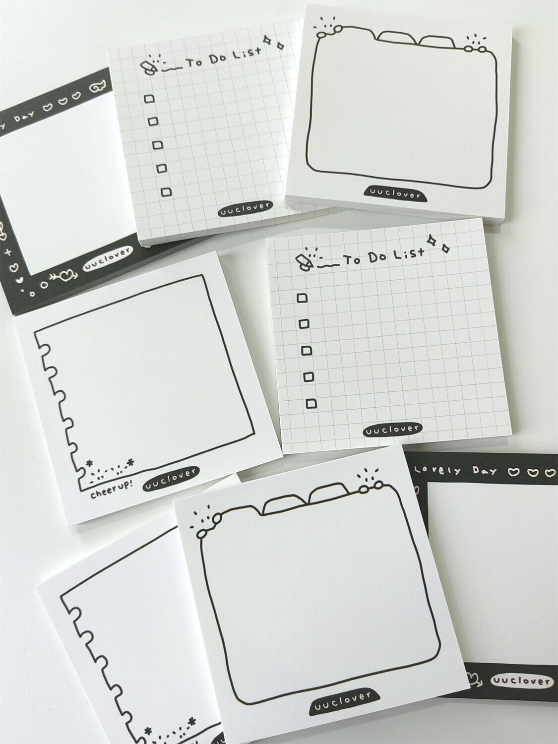uuclover丨（4 types）todo list memopad korean memo pad Korea illustrated goods