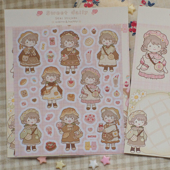 mong丨(4 types) lovely days sticker korean stickers Korea deco