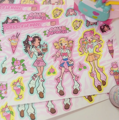 invader darling丨sticker丨(2 types) gals alamode Korea illustrated goods stationery