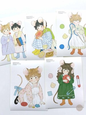 Yoovora丨Sticker Pack丨(5 types) Square stickers without cut lines