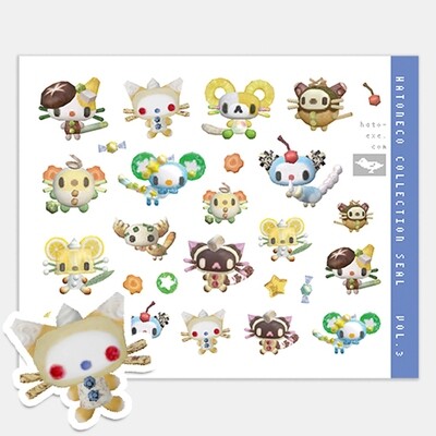 HATO丨Sticker丨(2 types) Hatoneko Collection Seals vol.3 Korea illustrated goods, Design: NO.1