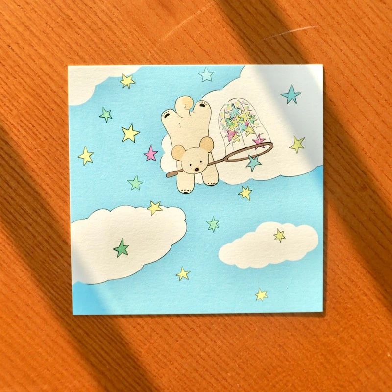LEEBOM丨Postcard丨(3 types) Korea illustrated goods stationery Decoration journal
