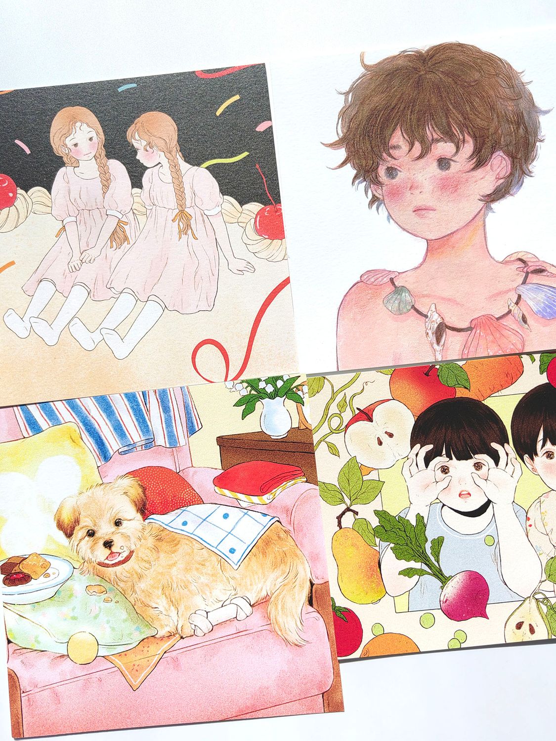 Yoovora丨Postcard 丨(5 types) Shellfish Girl Korea illustrated goods stationery desk Decoration journal