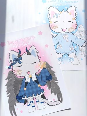 Arsene丨A3 Poster丨(2 types) Angel and Devil Cat