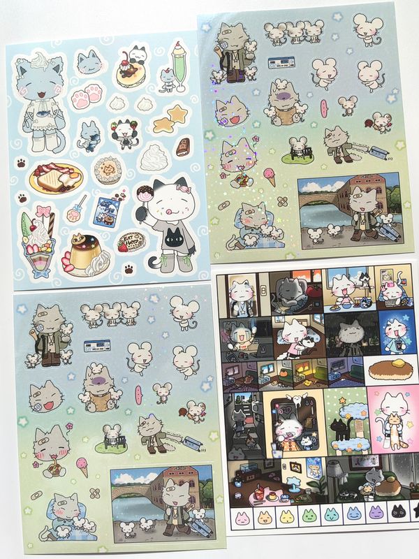 Arsene丨Sticker丨(3 types) Traveling Cat Korea illustrated goods