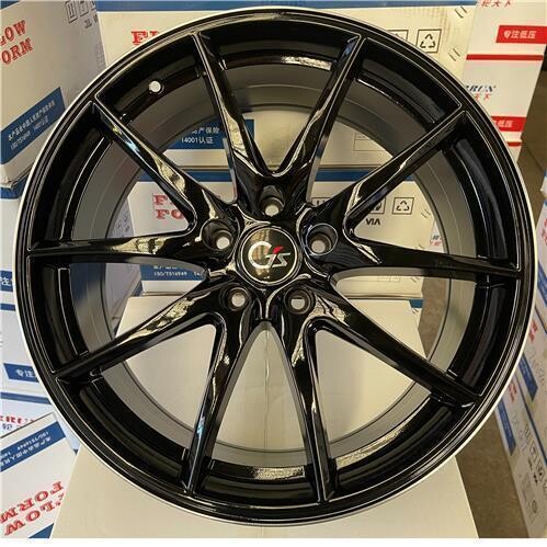 ZM822 19X8.5 ET38 CB73.1 5X114.3 BLACK MACHINED LIP