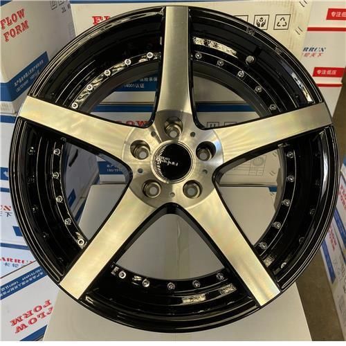 ZM821 19X8.5 ET45 CB73.1 5X114.3 BLACK MACHINED LIP