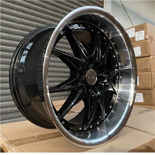 ZM1021 17X9 5X100 OR 5X114.3 ET25 CB73.1 GLOSS BLACK MACHINE LIP