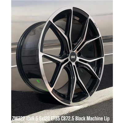 ZM322 19X9.5 ET35 CB72.5 5X120 BLACK MACHINED LIP