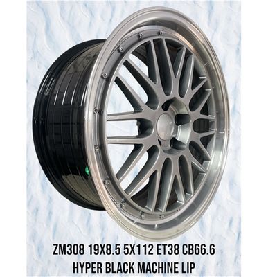 ZM308 19X8.5 ET38 CB66.6 5X112 HYPER BLACK MACHINE LIP